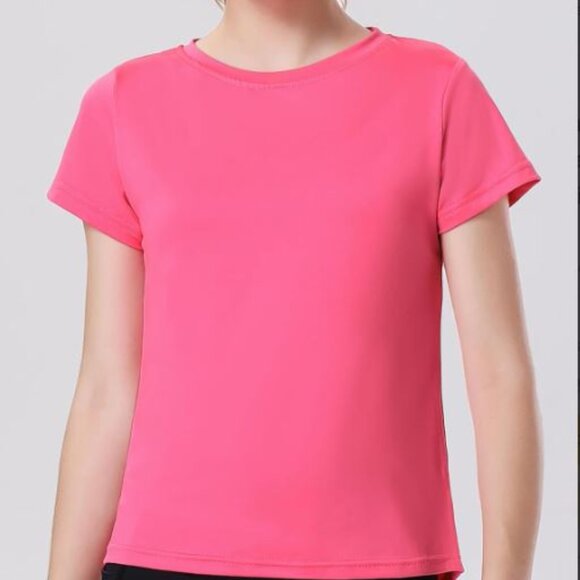 EXARUS Girls Athletic Short Sleeve Crew Neck Tops 10Y 4 pk - Picture 2 of 4